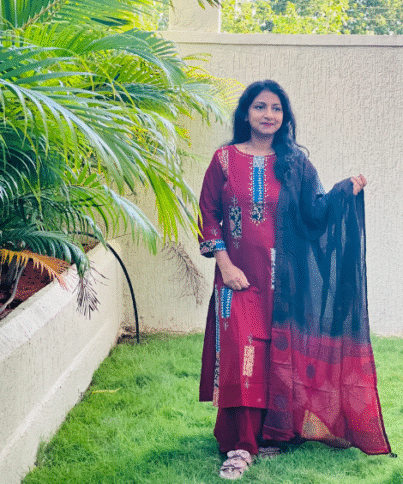 Maroon PURE COTTON PATCHWORK and MIRROR-WORK 3PC Kurti Set - 8