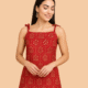 Red Pure Cotton Tying Short Kurti