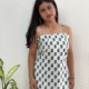 White Noodle Strap Backless tying Pure Cotton Short Kurti1