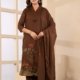 Pure MulCotton Heavy Embroidered A-Line 3PC Kurti Set