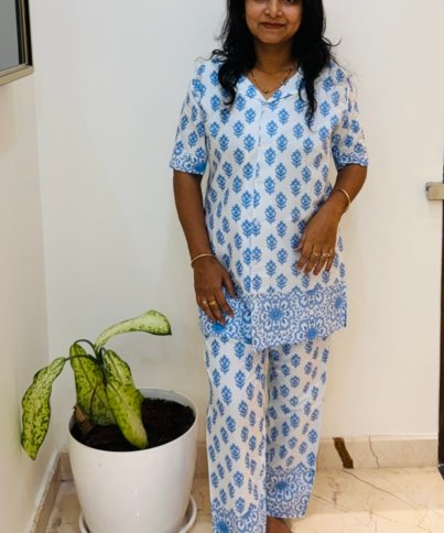 blockprint pure cotton cordset