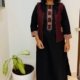 Black pure cotton ajrakh cordset with heavy embroidery jacket