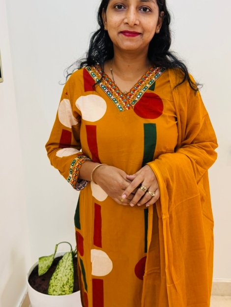 pure cotton 3PC Kurti set