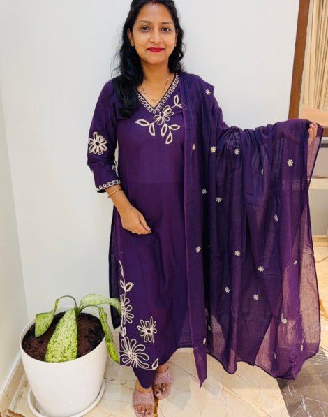 pure cotton 3PC Kurti set