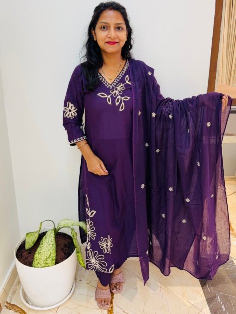 pure cotton 3PC Kurti set