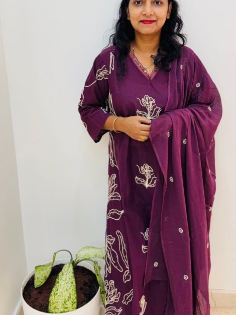 pure cotton 3PC Kurti set