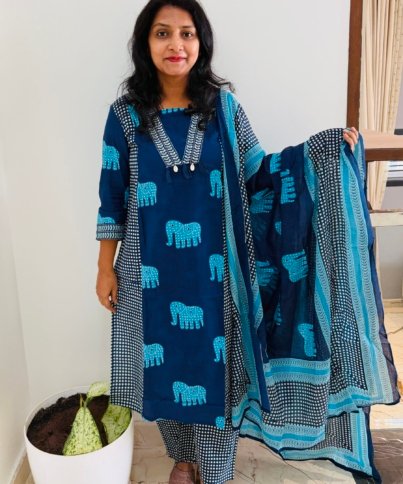 pure cotton 3PC Kurti set