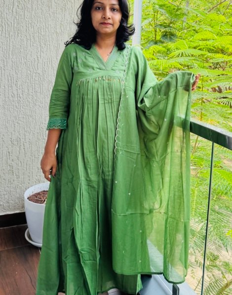 Pure Mulcotton 3pc kurti set
