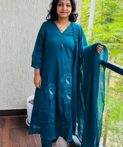 Pure Mulcotton 3pc kurti set