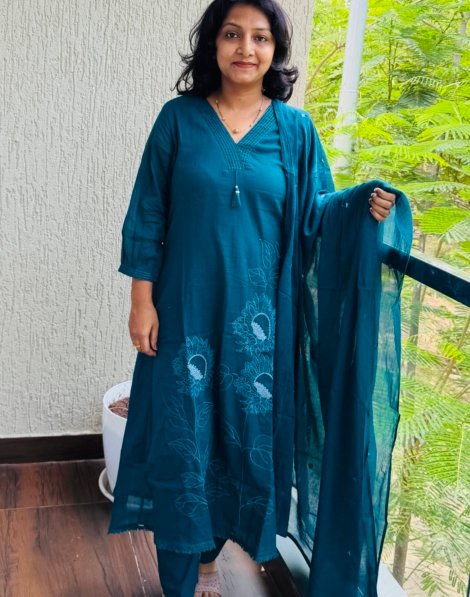 Pure Mulcotton 3pc kurti set