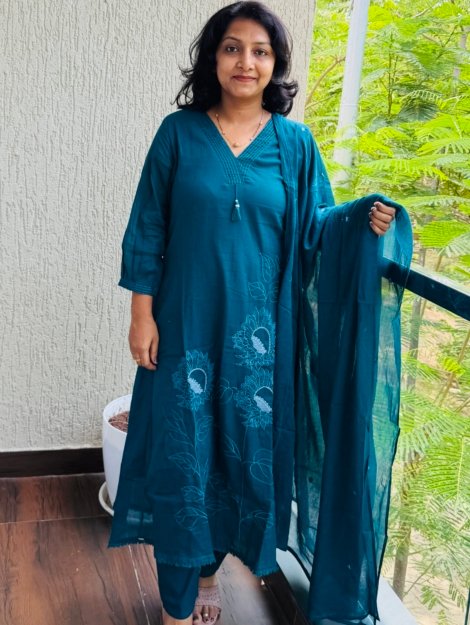 Pure Mulcotton 3pc kurti set