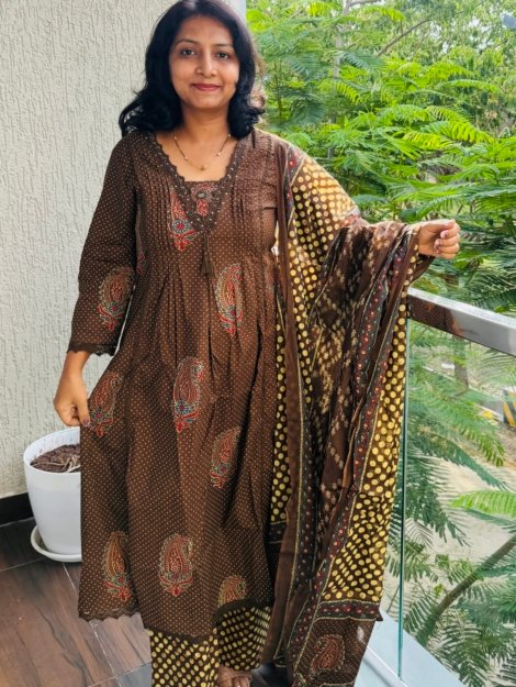 pure cotton 3PC Kurti set