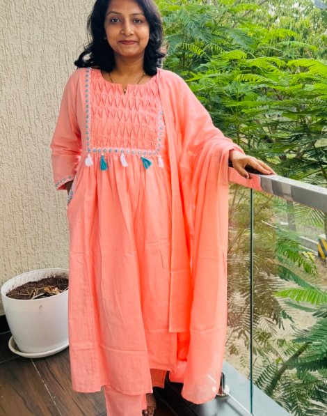 pure cotton 3PC Kurti set