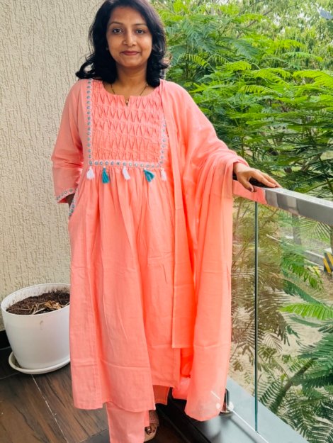 pure cotton 3PC Kurti set