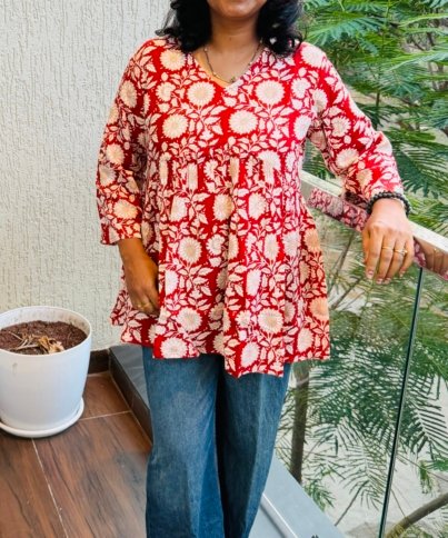 pure cotton short kurti