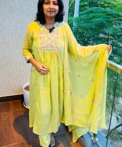 Pure Mulcotton 3pc kurti set