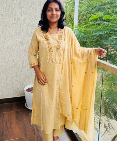 pure cotton 3pc kurti set