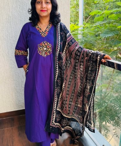pure cotton 3pc kurti set