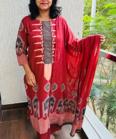 pure cotton 3pc kurti set