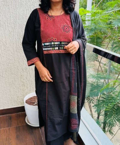 pure cotton 3pc kurti set