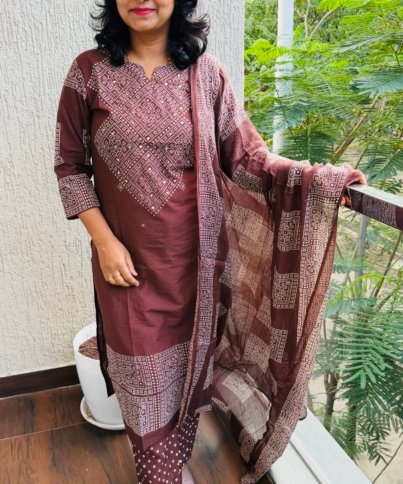 pure cotton 3pc kurti set