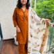 pure cotton 3pc kurti  set