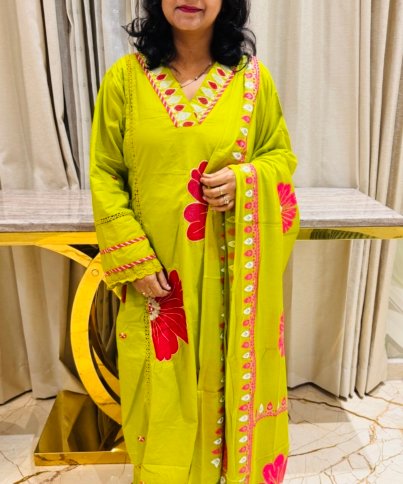 pure cotton 3pc kurti set