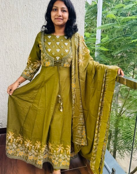 pure cotton 3pc kurti  set