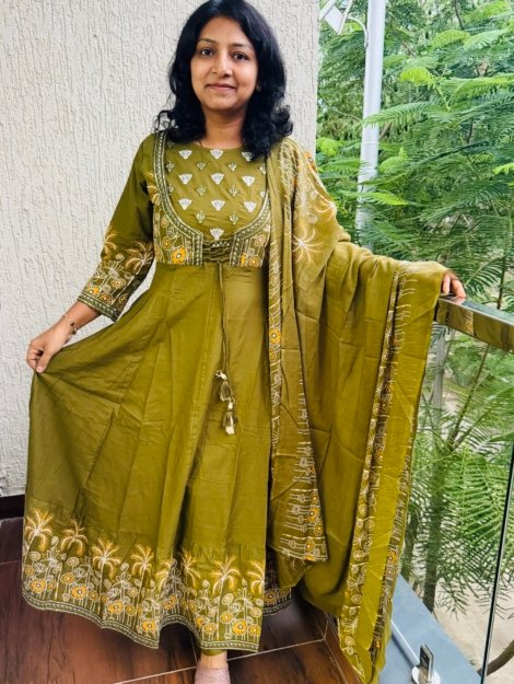 pure cotton 3pc kurti  set