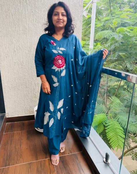pure cotton 3pc kurti  set