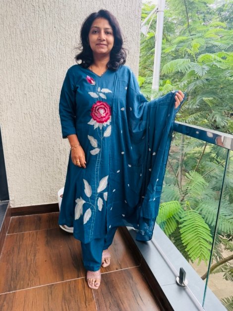 pure cotton 3pc kurti  set