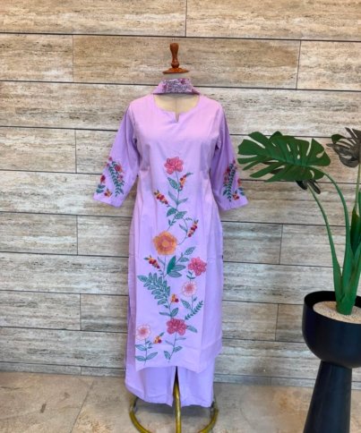 pure cotton 3pc kurti set