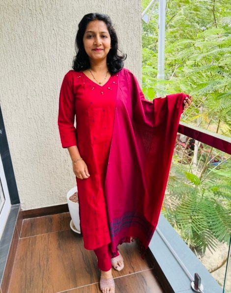 pure cotton 3pc kurti  set