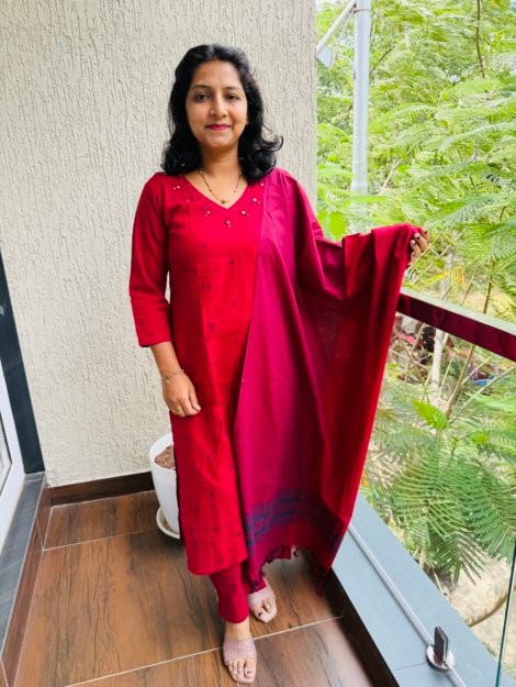 pure cotton 3pc kurti  set