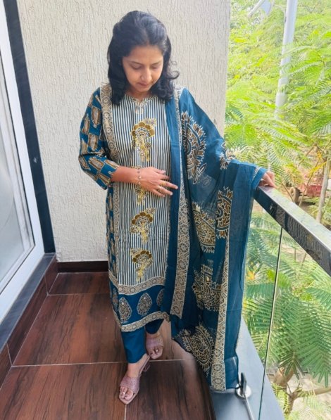pure cotton 3pc kurti  set