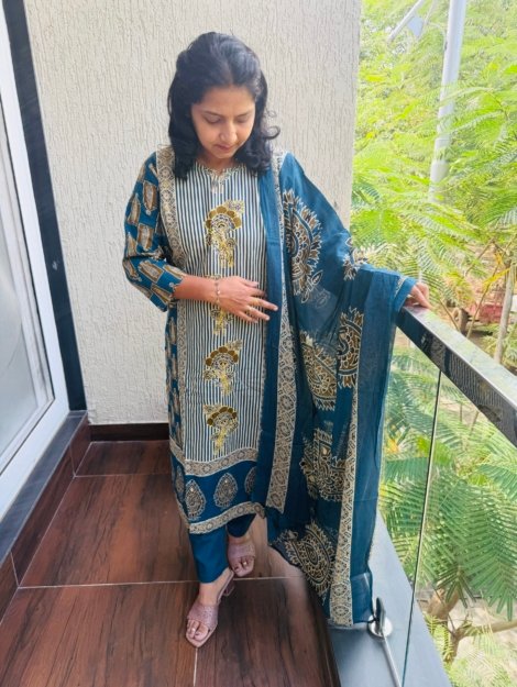 pure cotton 3pc kurti  set