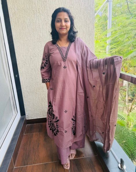 pure cotton 3pc kurti  set