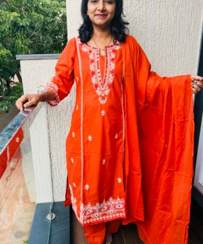 pure cotton 3pc kurti set